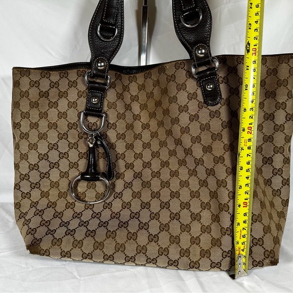 authentic Gucci beige/Brown GG canvas lcon Bit Tote Bag - Picture 8 of 13